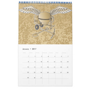 Concrete mixer beige calendar