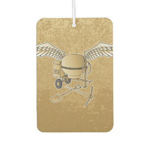 Concrete mixer beige car air freshener