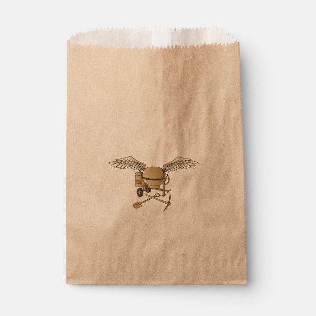 Concrete mixer beige favour bags (Front)