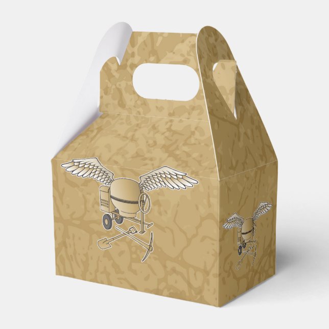 Concrete mixer beige favour box (Front Side)