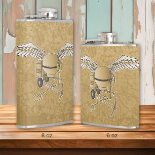 Concrete mixer beige hip flask