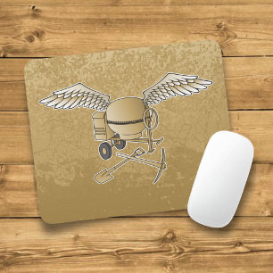 Concrete mixer beige mouse mat