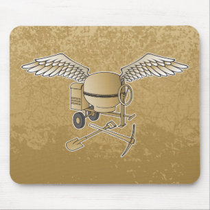 Concrete mixer beige mouse mat