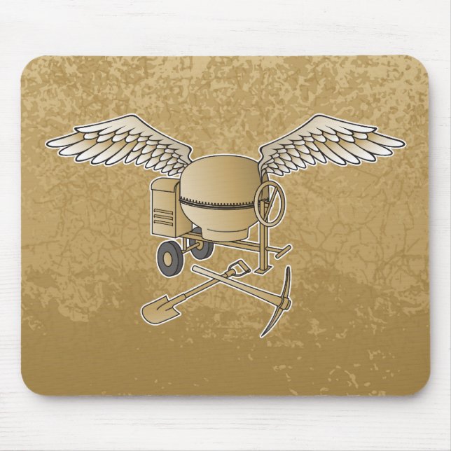 Concrete mixer beige mouse mat (Front)