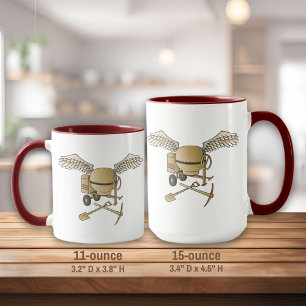 Concrete mixer beige mug