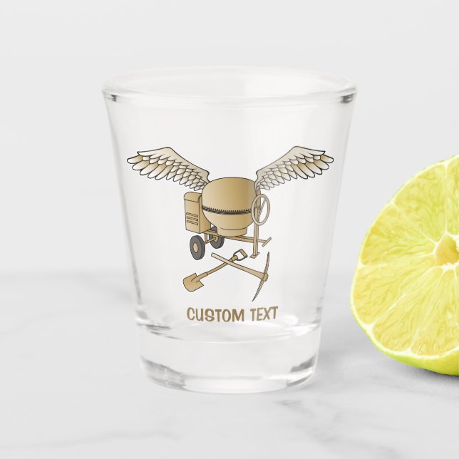 Concrete Mixer Beige Shot Glass (Front)
