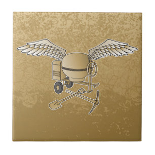 Concrete mixer beige tile