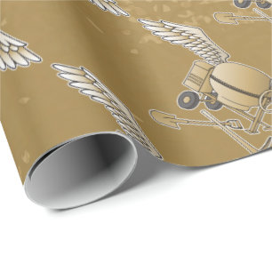 Concrete mixer beige wrapping paper