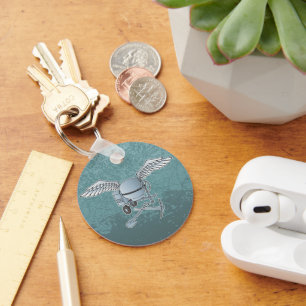 Concrete mixer blue-gray key ring