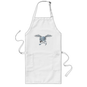 Concrete mixer blue-gray long apron
