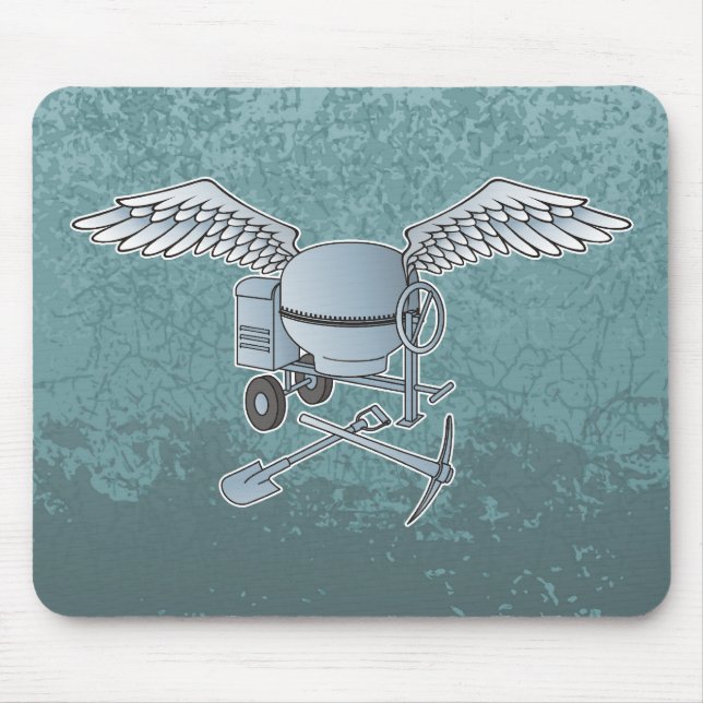 Concrete mixer blue-gray mouse mat (Front)