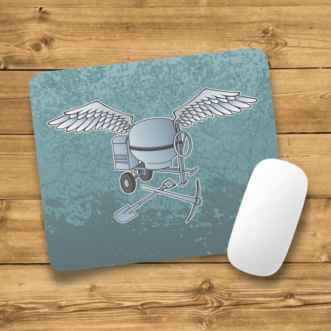Concrete mixer blue-gray mouse mat (Creator Uploaded)