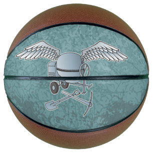 Concrete mixer blue-grey basketball