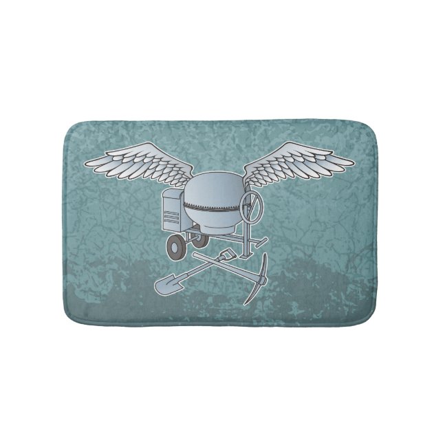 Concrete mixer blue-grey bath mat (Front)