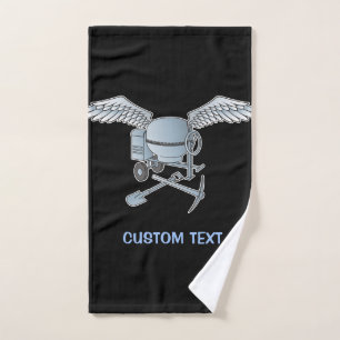 Concrete mixer blue-grey bath towel set