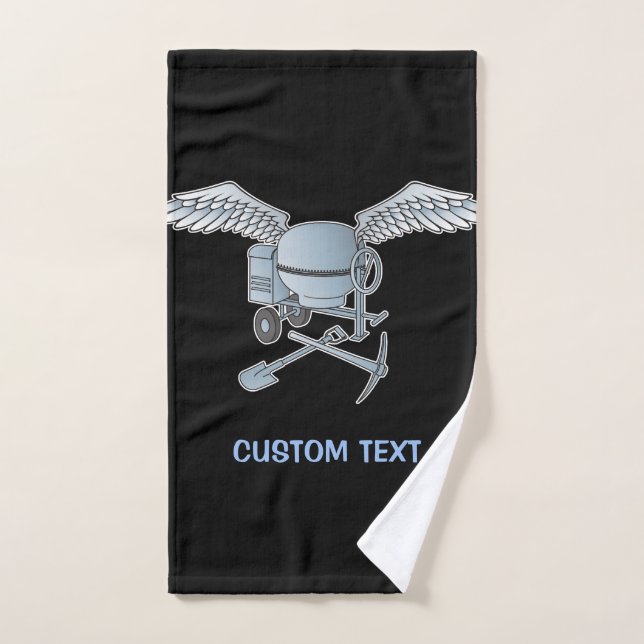 Concrete mixer blue-grey bath towel set (Hand Towel)