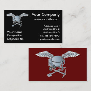 Concrete mixer blue-grey business card