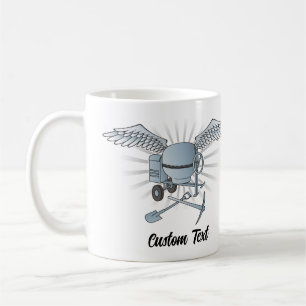 Concrete mixer blue-grey coffee mug