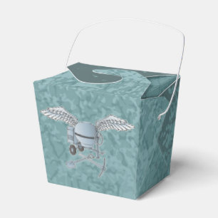 Concrete mixer blue-grey favour box