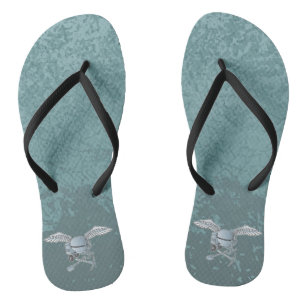 Concrete mixer blue-grey flip flops