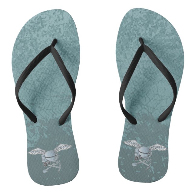 Concrete mixer blue-grey flip flops (Footbed)