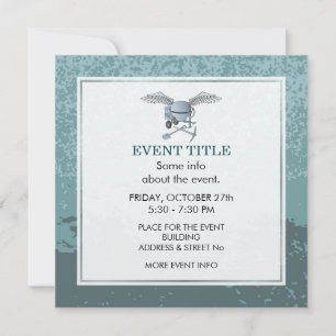 Concrete mixer blue-grey invitation