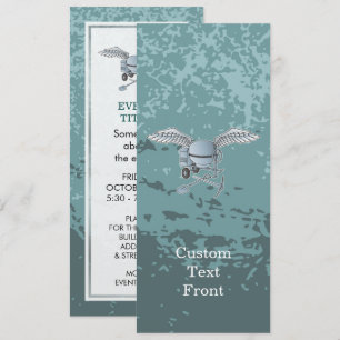 Concrete mixer blue-grey invitation