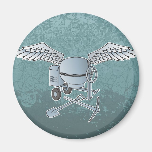 Concrete mixer blue-grey magnet (Front)