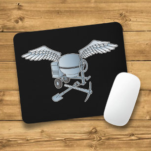 Concrete mixer blue-grey mouse mat