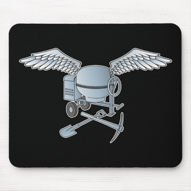 Concrete mixer blue-grey mouse mat (Front)