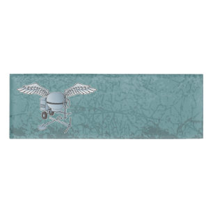 Concrete mixer blue-grey name tag