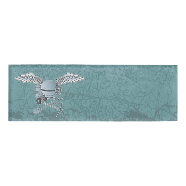 Concrete mixer blue-grey name tag (Front)