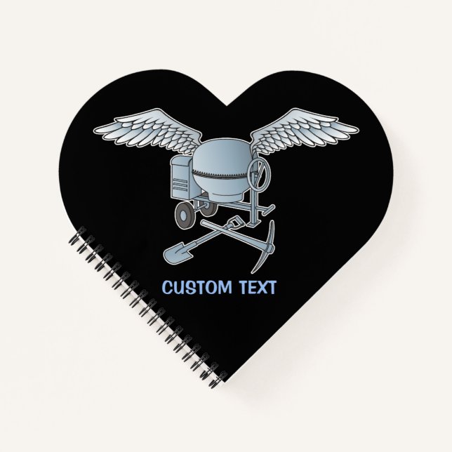 Concrete mixer blue-grey notebook (Front)