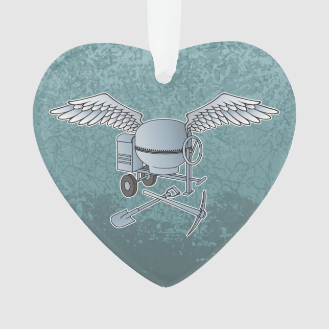 Concrete mixer blue-grey ornament (Front)