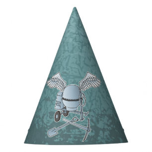 Concrete mixer blue-grey party hat
