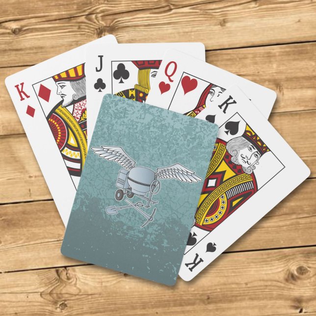 Concrete mixer blue-grey playing cards (Creator Uploaded)