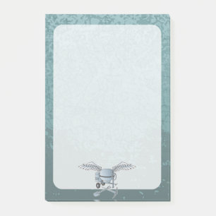 Concrete mixer blue-grey post-it notes
