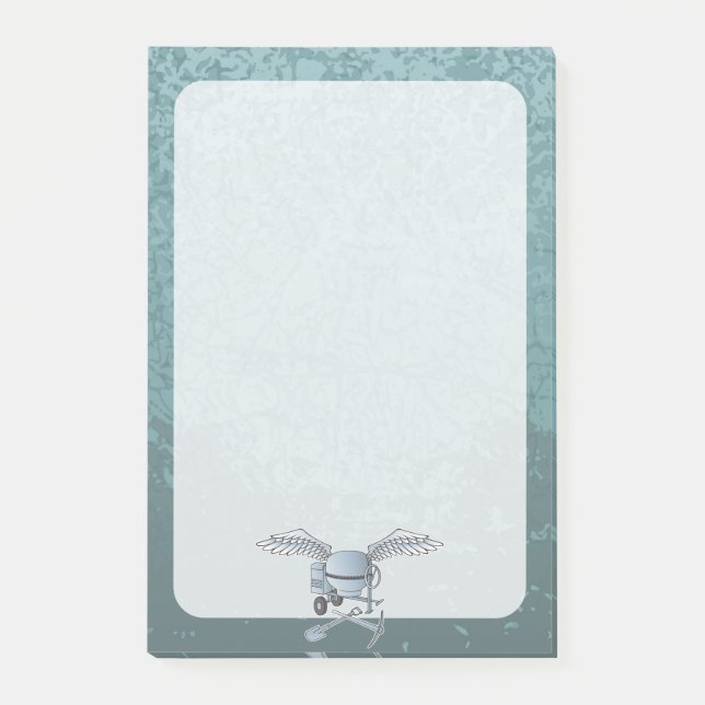 Concrete mixer blue-grey post-it notes (Front)