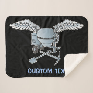 Concrete mixer blue-grey sherpa blanket