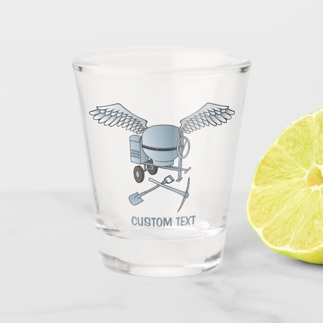 Concrete Mixer Blue-Grey Shot Glass (Front)