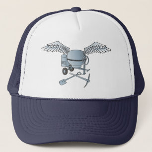 Concrete mixer blue-grey trucker hat