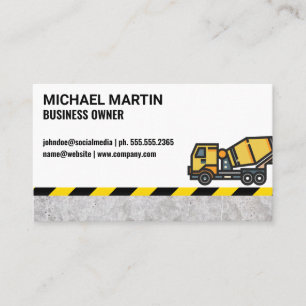 Concrete Mixer   Construction Business Card