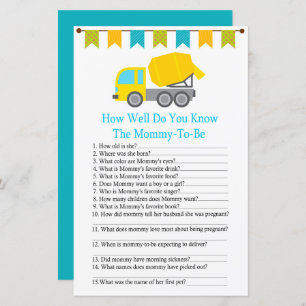 Concrete mixer how well do you know baby shower