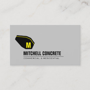 Concrete Mixer Monogram Yellow/Black Business Card