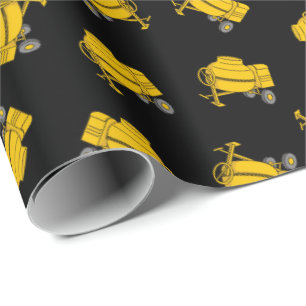 Concrete Mixer Pattern Wrapping Paper