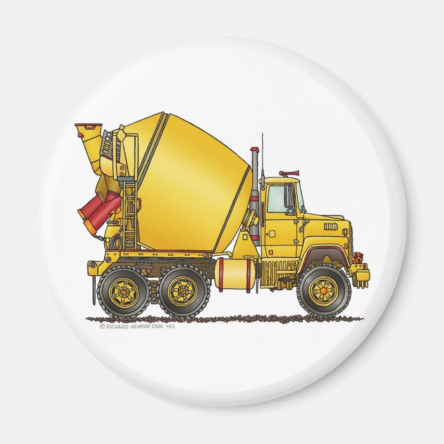 Concrete Mixer Truck Magnets (Front)