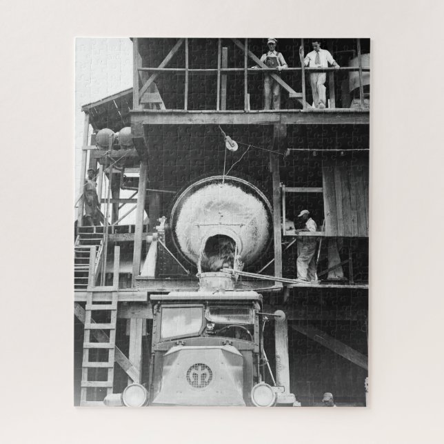 Concrete Mixing Plant vintage photograph  Jigsaw Puzzle (Vertical)