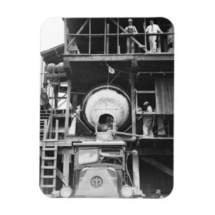 Concrete Mixing Plant vintage photograph Magnet