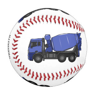 Concrete mixing transport truck cartoon baseball