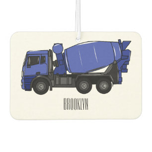 Concrete mixing transport truck cartoon car air freshener